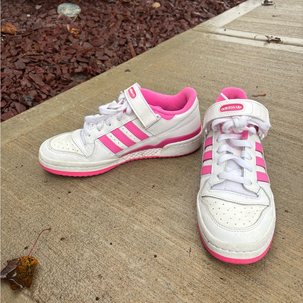 Adidas White and Pink Athletic Shoes
